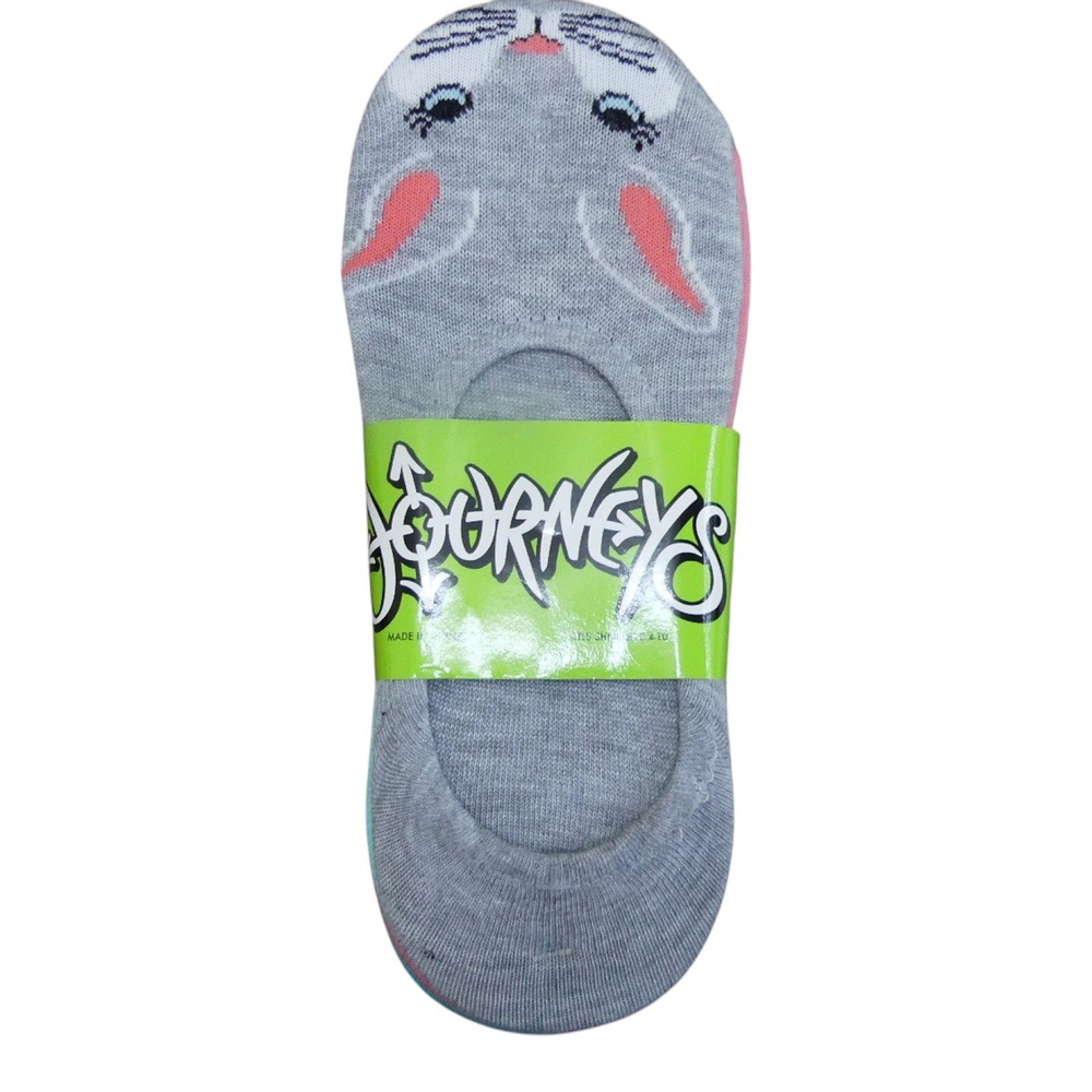 Journeys Critters Liner Socks Womens 4-10 Multicolor NEW Bunny Polka Dot 5 Pair